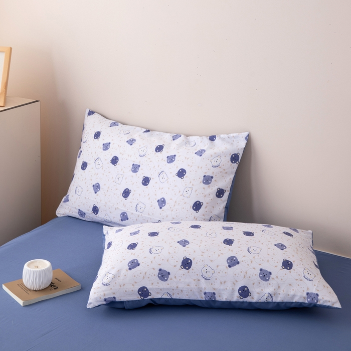 91家纺网 家纺一手货源 找家纺 南北家居 2025新款针织棉双层纱夏被四件套 白点小熊