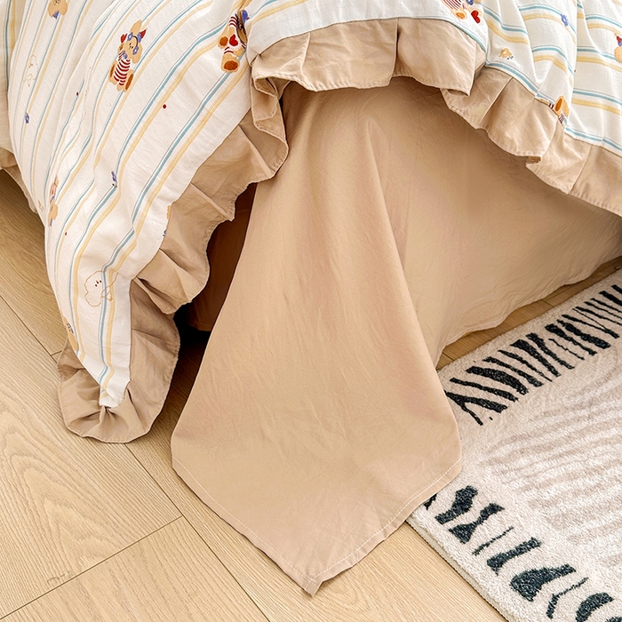 91家纺网 家纺一手货源 找家纺 佳一家纺 2025新款亲肤水洗棉四件套系列 快乐熊