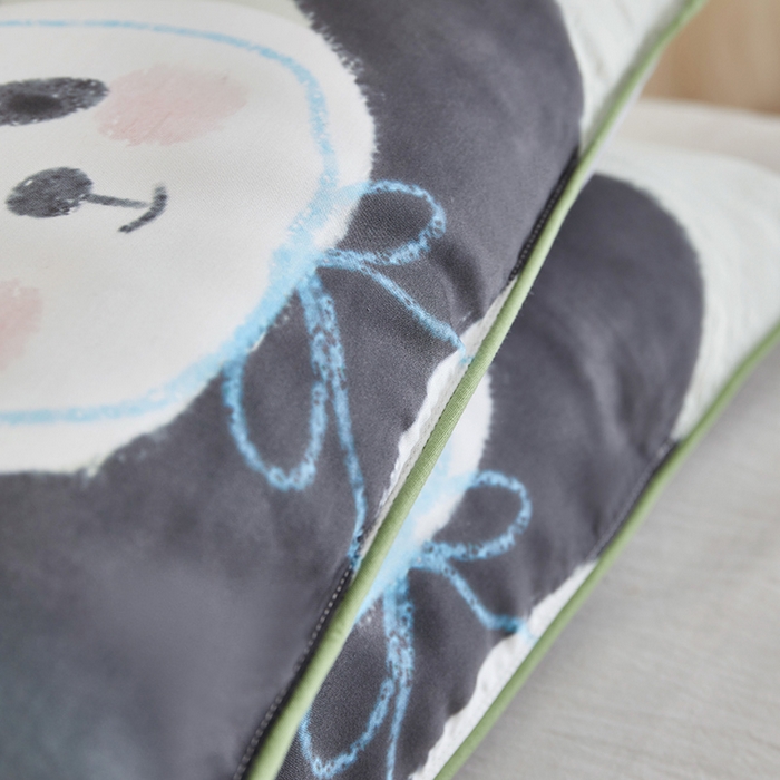 91家纺网 家纺一手货源 找家纺 荷马之梦  2025新款系列——A类60s原创手绘卡通儿童枕套 胖达