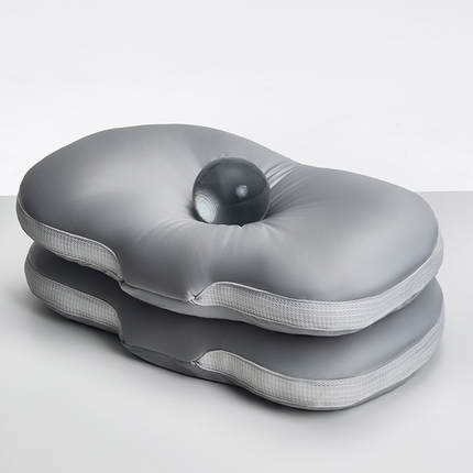 昕科 2025新款丝光绵豆枕-异型护颈椭圆枕头羽丝棉成人颈椎枕芯 丝光绵豆枕-灰色 