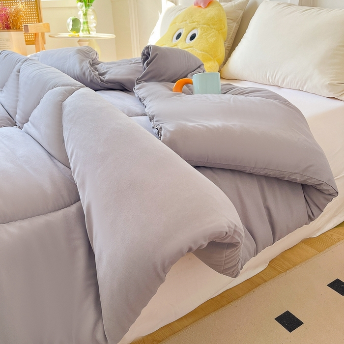 91家纺网 家纺一手货源 找家纺 百花王2025新款原棉大豆被被子被芯 灰色