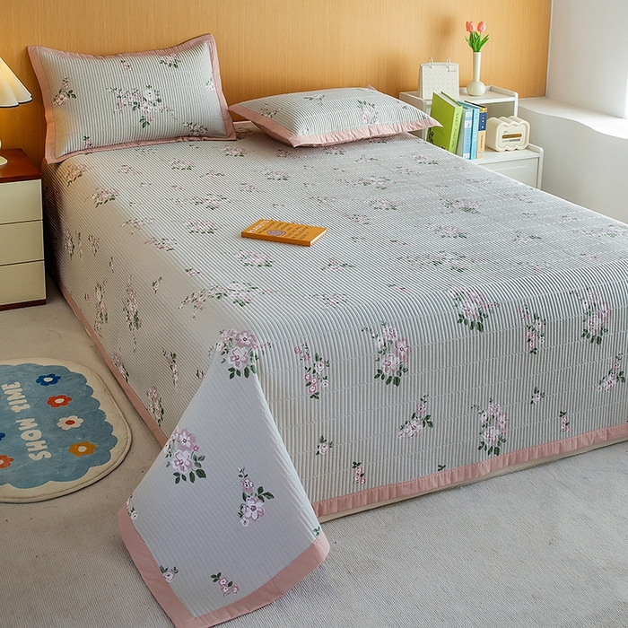 91家纺网 家纺一手货源 找家纺 晨晨家纺2025新款双面全棉夏被四件套 寻芳