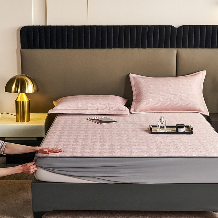 91家纺网 家纺一手货源 找家纺 桂雅居 2025新款高科技冷凝高分子超速凉感软席三件套 樱花粉