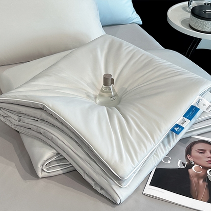 91家纺网 家纺一手货源 找家纺 （总）简如 2025新款A类氨纶凉感丝大豆夏凉被夏被