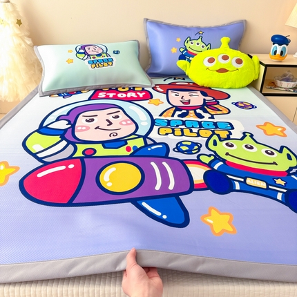 典曼家纺 2025春夏新款A类凉感冰丝迪士尼凉席席子 漫游闪电巴斯