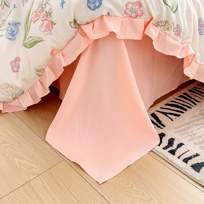 91家纺网 家纺一手货源 找家纺 佳一家纺 2025新款亲肤水洗棉四件套系列 春天里