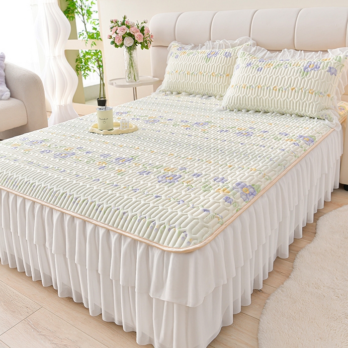 91家纺网 家纺一手货源 找家纺 畅畅家纺 2025新款夏季凉感丝印花足球花凉席夏被夏凉被空调被四件套 足球花-花香四溢