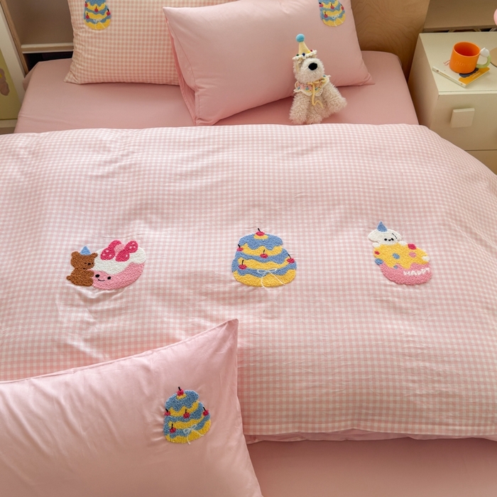 91家纺网 家纺一手货源 找家纺 如意朵2025新款全棉毛巾绣四件套 小甜品