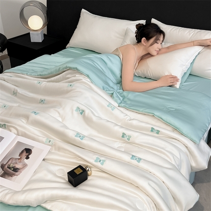 91家纺网 家纺一手货源 找家纺 （总）无界 2025新款B类水洗真丝绣花夏被系列-秘境