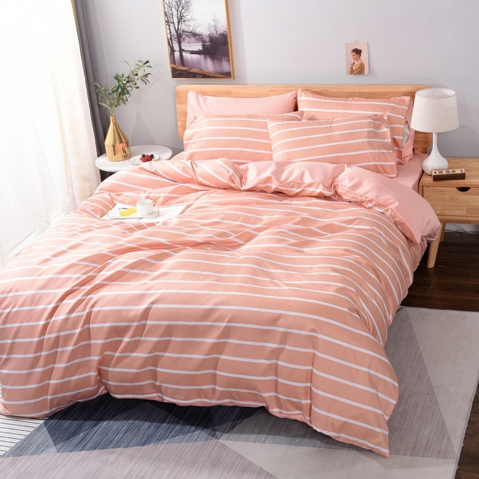 91家纺网 家纺一手货源 找家纺 百花王2025新款斜纹天丝莫代尔四件套 玉条纹