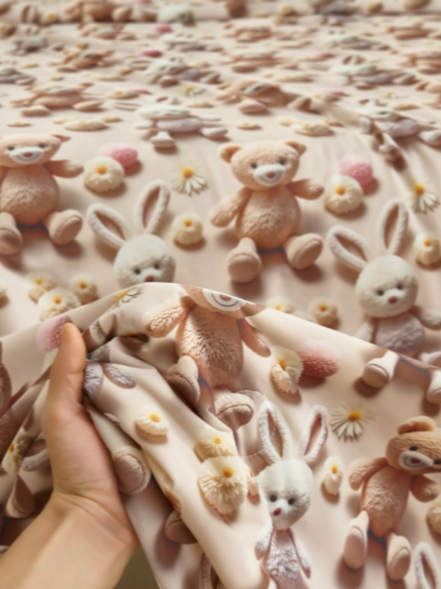 91家纺网 家纺一手货源 找家纺 子由家居 2025新款5D凉感大豆夏被 5D-兔兔熊