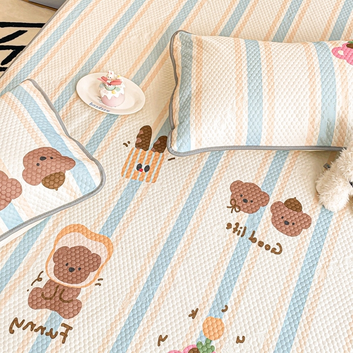 91家纺网 家纺一手货源 找家纺 川悦生活 2025新款大版冰豆豆凉豆豆凉席 爱生活的小熊