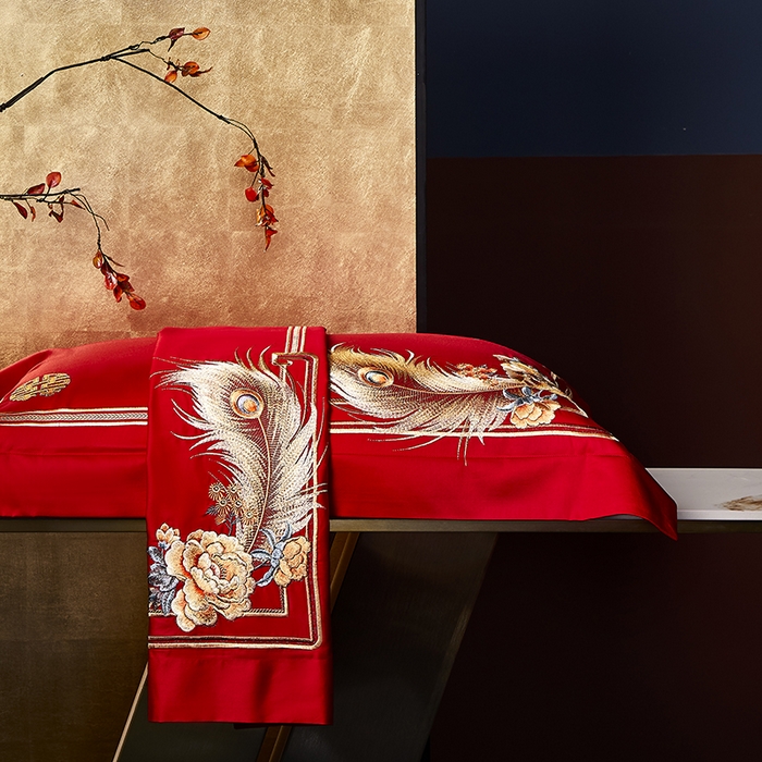 91家纺网 家纺一手货源 找家纺 （总）张公子婚庆馆 2025新款舒适暗纹提花160支长绒棉婚庆四件套系列