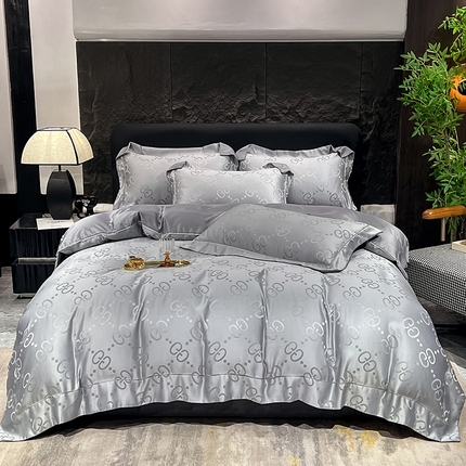 经年 2025新款水洗真丝冰丝天丝提花单被套 洛克系列 洛克-爵士灰