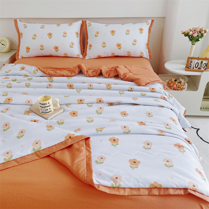 91家纺网 家纺一手货源 找家纺 南北家居 2025新款亲肤泡泡棉提花夏被 晓春