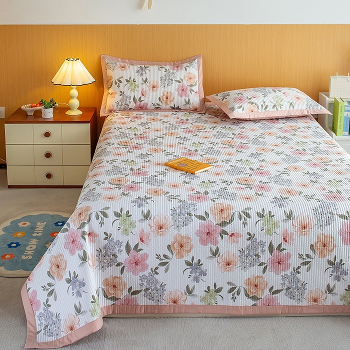 91家纺网 家纺一手货源 找家纺 晨晨家纺2025新款双面全棉床盖款三件套 绚纱