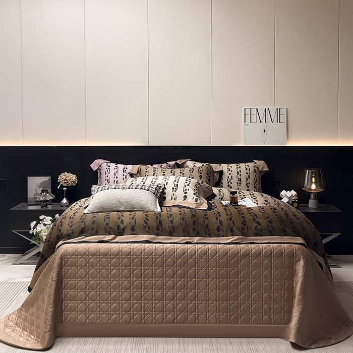 91家纺网 家纺一手货源 找家纺 爱妮菲2025新款高端轻奢A类母婴级天丝棉印花四件套纯棉全棉高端夏季丝滑裸睡长绒棉被套真丝床上用品   伊素