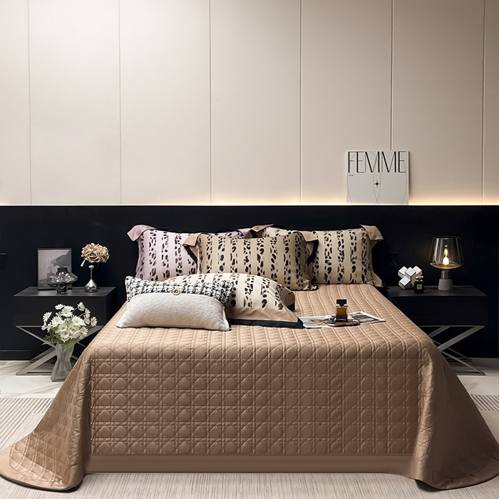 91家纺网 家纺一手货源 找家纺 爱妮菲2025新款高端轻奢A类母婴级天丝棉印花四件套纯棉全棉高端夏季丝滑裸睡长绒棉被套真丝床上用品   伊素