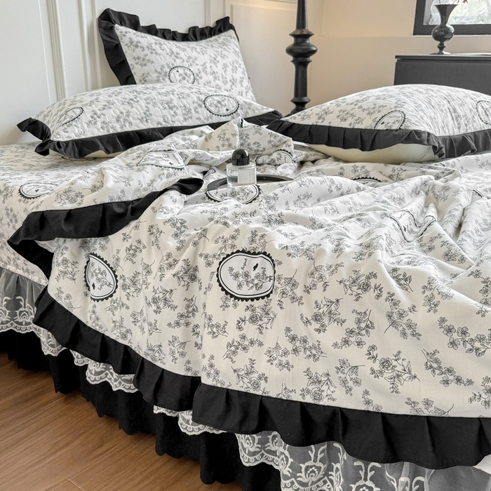 91家纺网 家纺一手货源 找家纺 绣女坊 2025新款夏被款床盖四件套 花艺