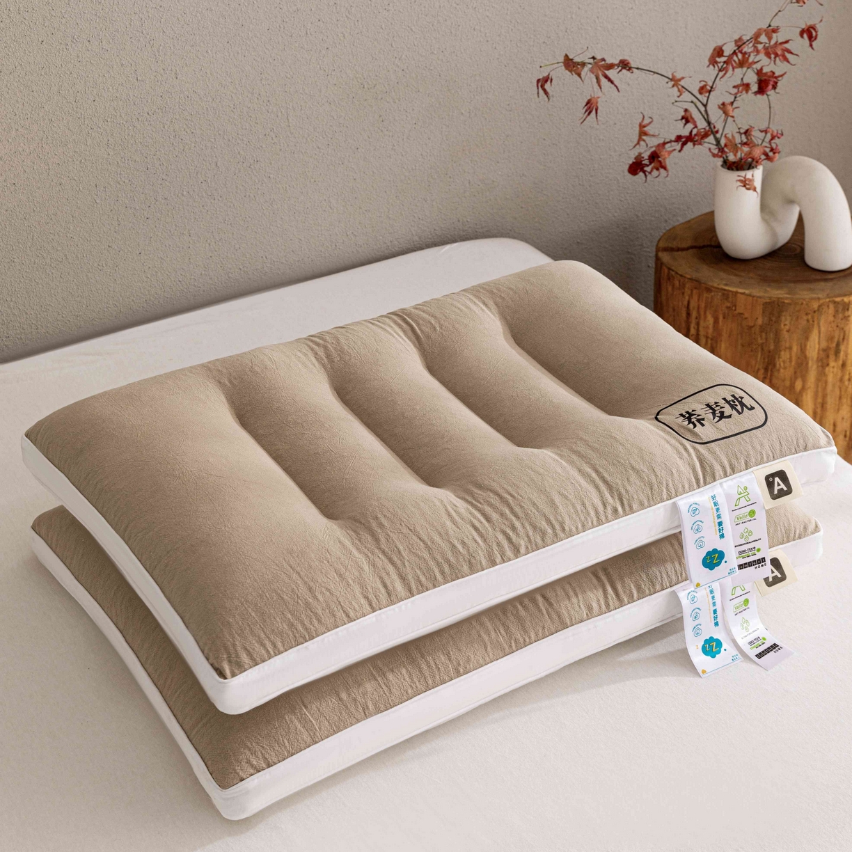 91家纺网 家纺一手货源 找家纺 （总）爱尚家枕芯 2025新款荞麦分区护颈枕枕头枕芯