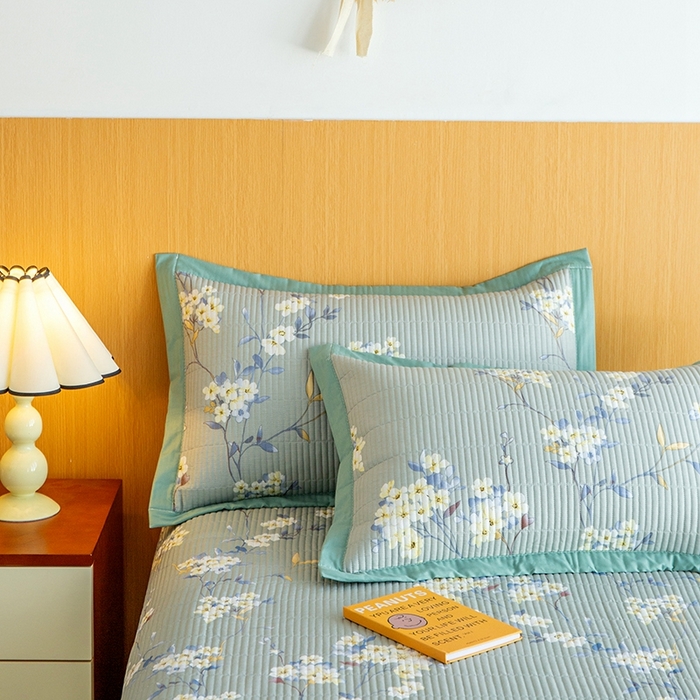 91家纺网 家纺一手货源 找家纺 晨晨家纺2025新款双面全棉夏被四件套 青棠