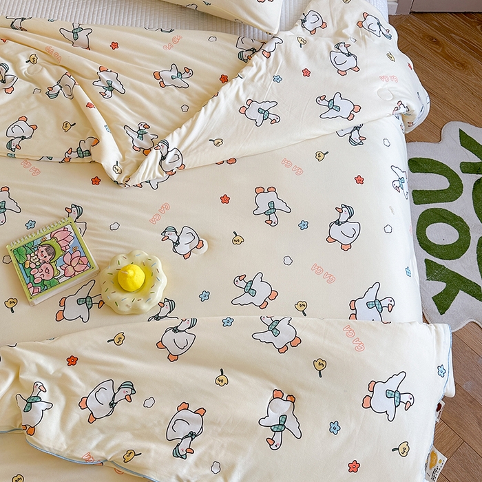 91家纺网 家纺一手货源 找家纺 麦伦家居 2025新款云柔针织棉大豆夏凉被 加油鸭