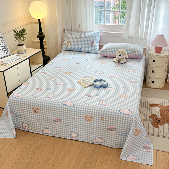 91家纺网 家纺一手货源 找家纺 （总）Sweet dreams甜梦 2025新款全棉纯棉小清新印花床单单品单床单床单单件