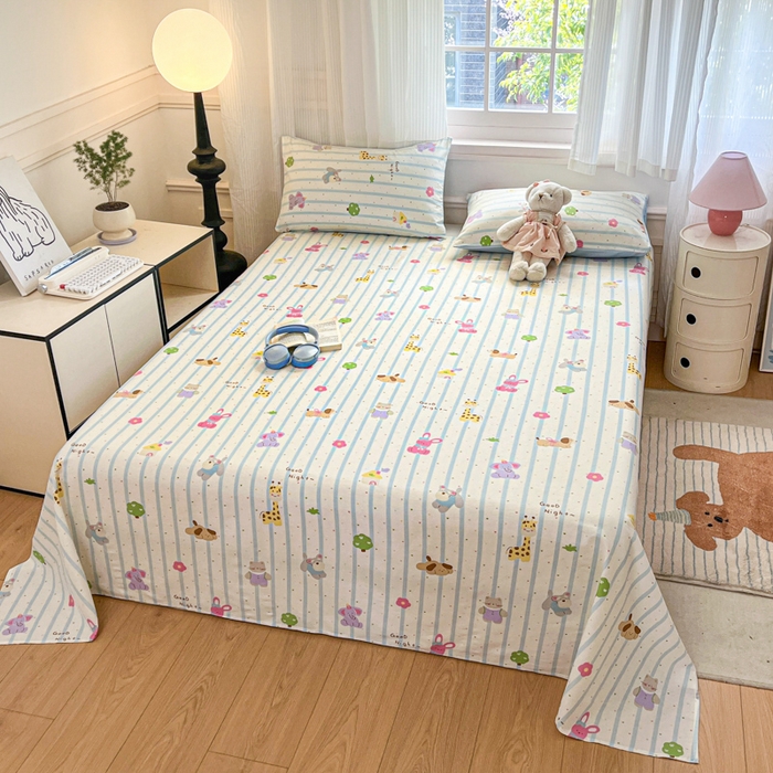 91家纺网 家纺一手货源 找家纺 （总）Sweet dreams甜梦 2025新款全棉纯棉小清新印花床单单品单床单床单单件