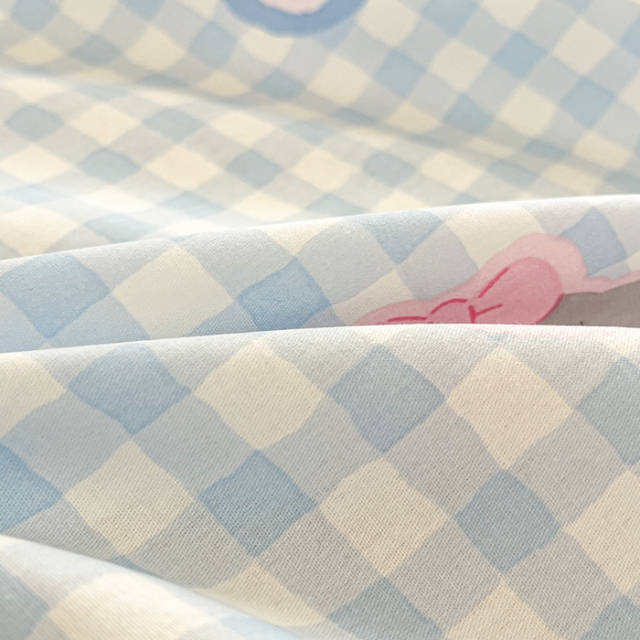 91家纺网 家纺一手货源 找家纺 Sweet dreams甜梦 2025新款全棉纯棉小清新印花床单单品单床单床单单件 格子狗狗