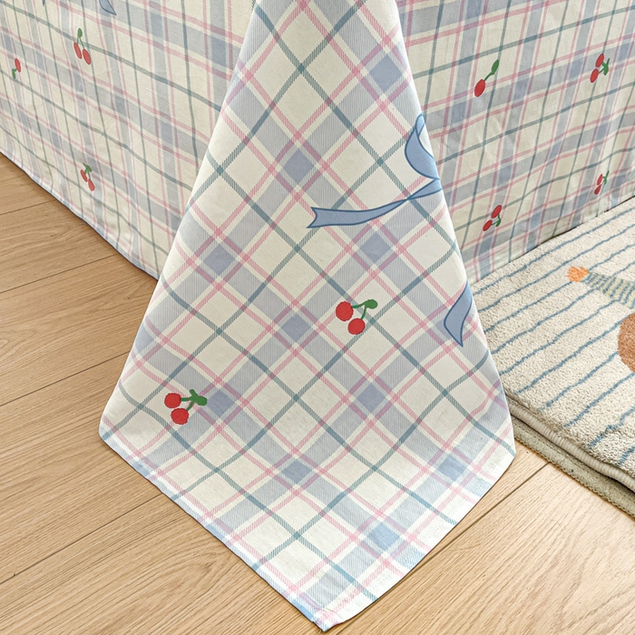 91家纺网 家纺一手货源 找家纺 Sweet dreams甜梦 2025新款全棉纯棉小清新印花床单单品单床单床单单件 蝴蝶结樱桃