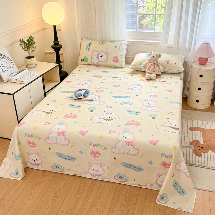 Sweet dreams甜梦 2025新款全棉纯棉小清新印花床单单品单床单床单单件 萌趣乐园