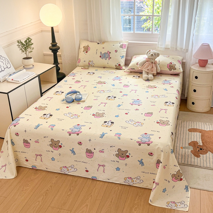 Sweet dreams甜梦 2025新款全棉纯棉小清新印花床单单品单床单床单单件 动物派对