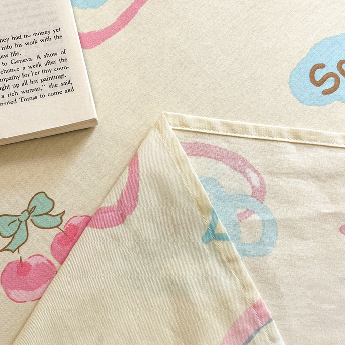 91家纺网 家纺一手货源 找家纺 Sweet dreams甜梦 2025新款全棉纯棉小清新印花床单单品单床单床单单件 萌趣乐园