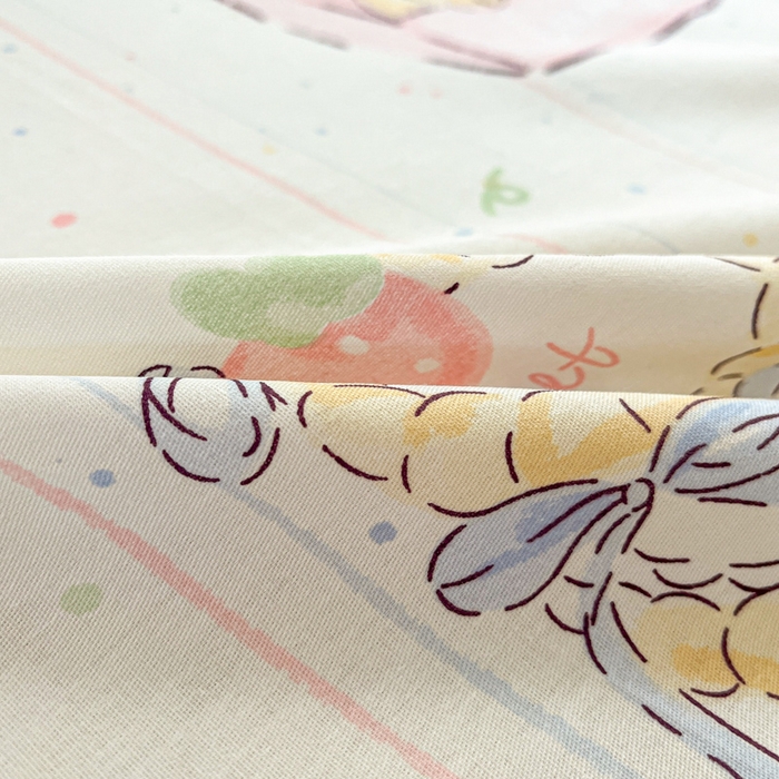 91家纺网 家纺一手货源 找家纺 Sweet dreams甜梦 2025新款全棉纯棉小清新印花床单单品单床单床单单件 花花小猫