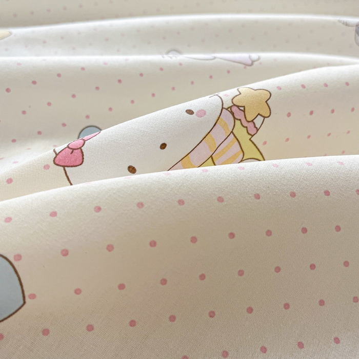 91家纺网 家纺一手货源 找家纺 Sweet dreams甜梦 2025新款全棉纯棉小清新印花床单单品单床单床单单件 草莓小猫