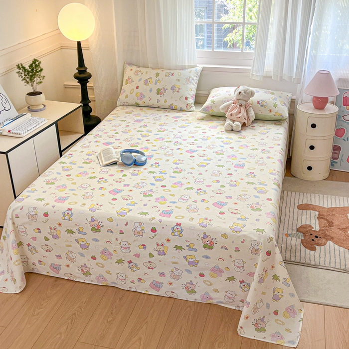 Sweet dreams甜梦 2025新款全棉纯棉小清新印花床单单品单床单床单单件 可爱趴趴