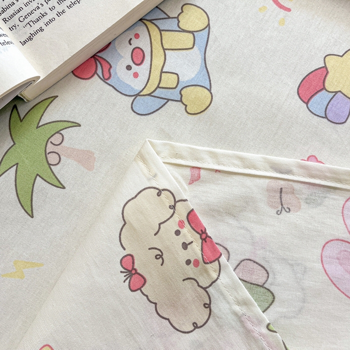 91家纺网 家纺一手货源 找家纺 Sweet dreams甜梦 2025新款全棉纯棉小清新印花床单单品单床单床单单件 可爱趴趴