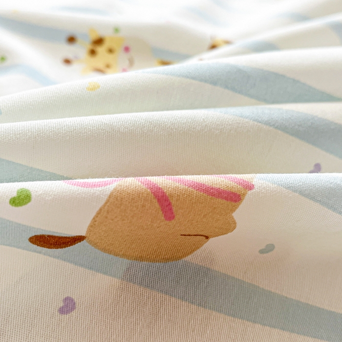 91家纺网 家纺一手货源 找家纺 Sweet dreams甜梦 2025新款全棉纯棉小清新印花床单单品单床单床单单件 奇趣动物园