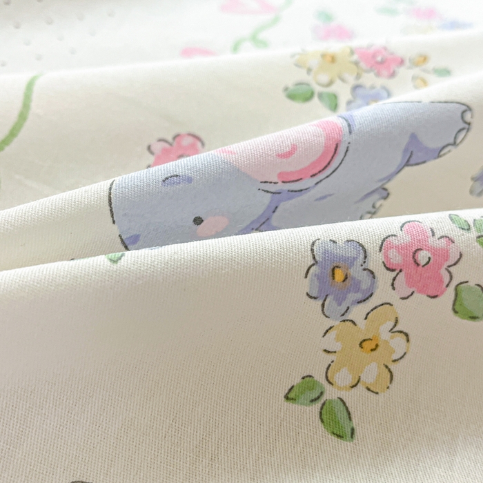 91家纺网 家纺一手货源 找家纺 Sweet dreams甜梦 2025新款全棉纯棉小清新印花床单单品单床单床单单件 花花小象