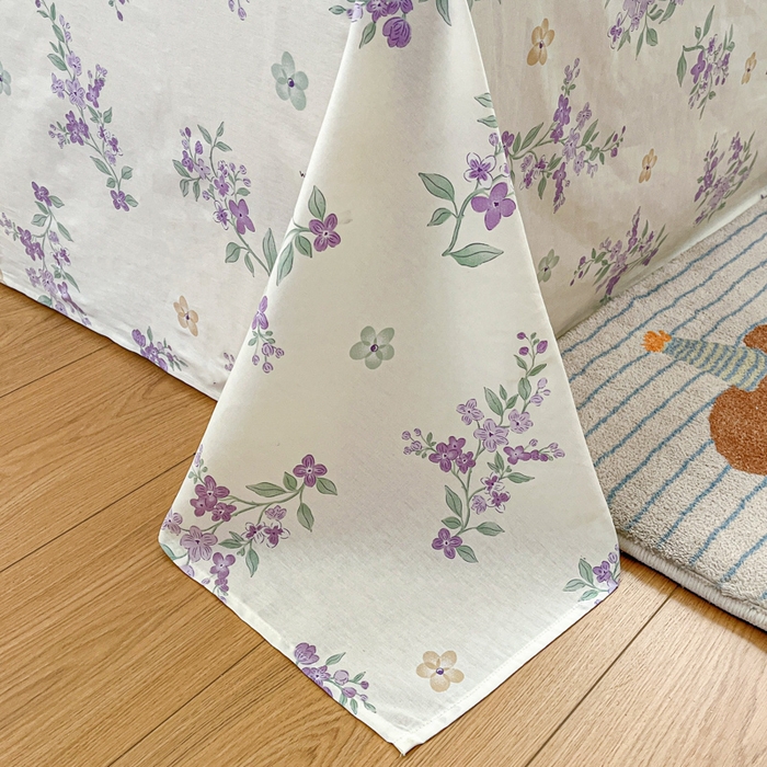 91家纺网 家纺一手货源 找家纺 Sweet dreams甜梦 2025新款全棉纯棉小清新印花床单单品单床单床单单件 小熊花语