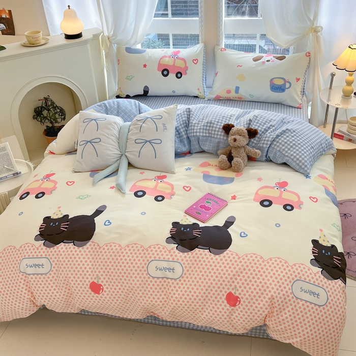 Sweet dreams甜梦 2025新款全棉纯棉小清新卡通被套单品单被套被套单件 蛋糕猫猫