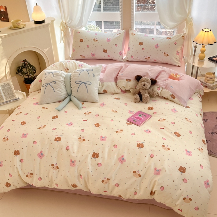 Sweet dreams甜梦 2025新款全棉纯棉小清新卡通被套单品单被套被套单件 草莓小兔