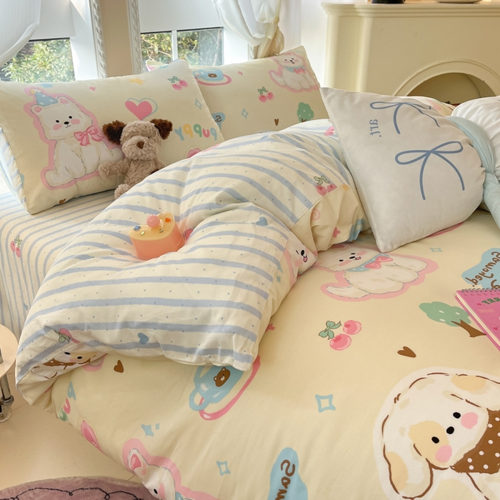 91家纺网 家纺一手货源 找家纺 Sweet dreams甜梦 2025新款全棉纯棉小清新卡通被套单品单被套被套单件 童趣乐园