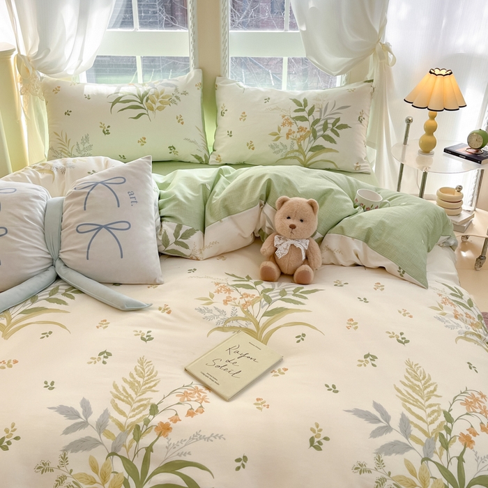 91家纺网 家纺一手货源 找家纺 Sweet dreams甜梦 2025新款全棉纯棉小清新卡通被套单品单被套被套单件 春意盎然