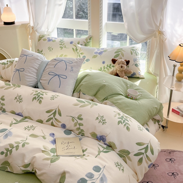 91家纺网 家纺一手货源 找家纺 Sweet dreams甜梦 2025新款全棉纯棉小清新卡通被套单品单被套被套单件 半夏