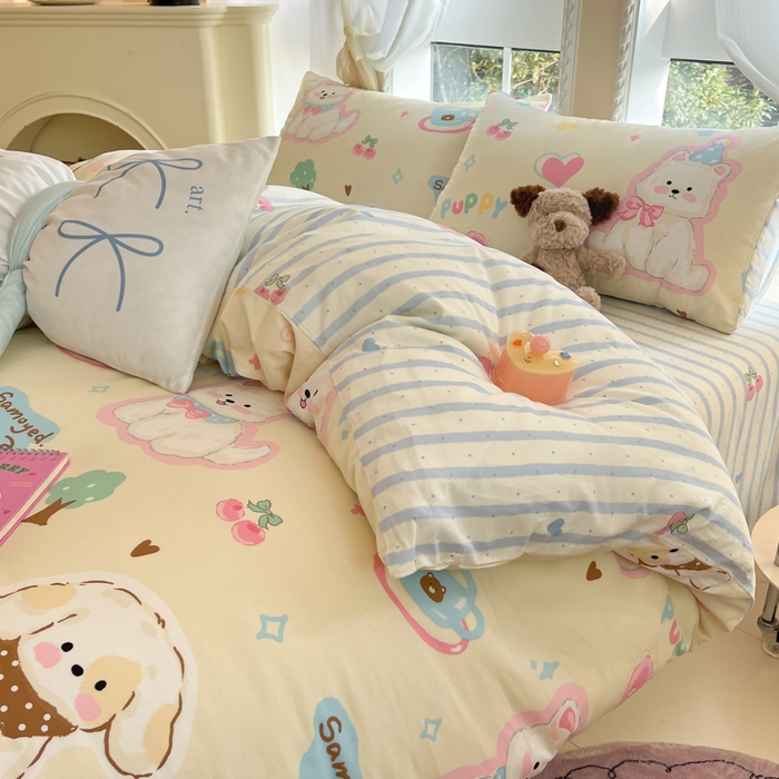 91家纺网 家纺一手货源 找家纺 Sweet dreams甜梦 2025新款全棉纯棉小清新卡通被套单品单被套被套单件 童趣乐园