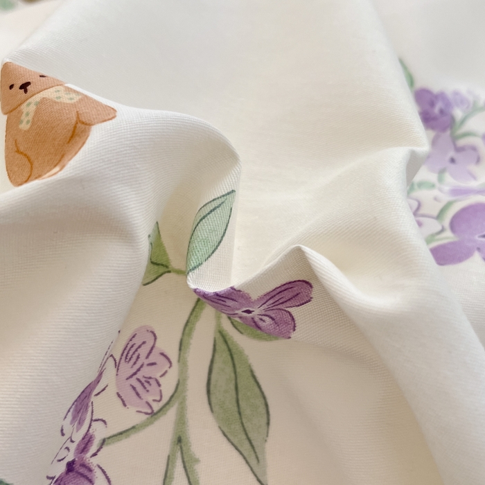 91家纺网 家纺一手货源 找家纺 Sweet dreams甜梦 2025新款全棉纯棉小清新卡通被套单品单被套被套单件 小熊花语