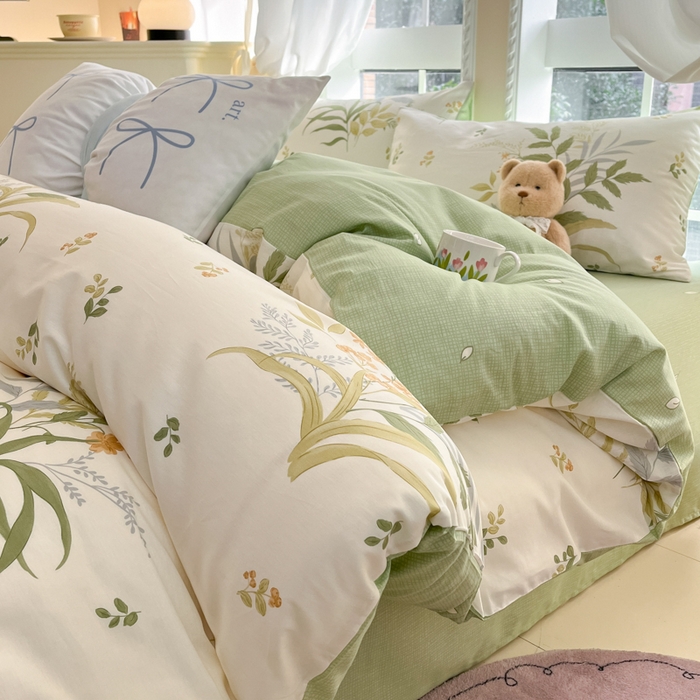 91家纺网 家纺一手货源 找家纺 Sweet dreams甜梦 2025新款全棉纯棉小清新卡通被套单品单被套被套单件 春意盎然