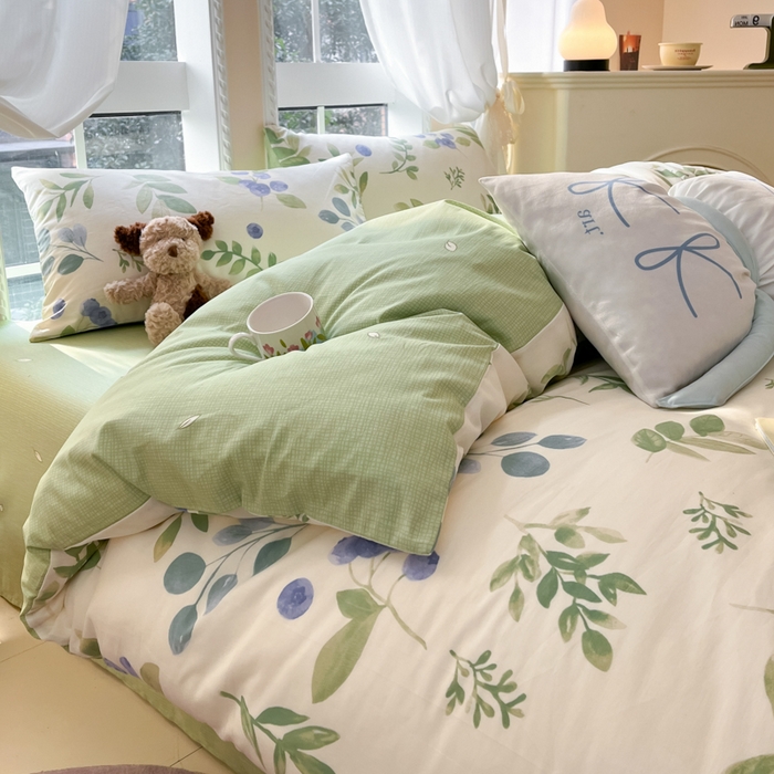 91家纺网 家纺一手货源 找家纺 Sweet dreams甜梦 2025新款全棉纯棉小清新卡通被套单品单被套被套单件 半夏