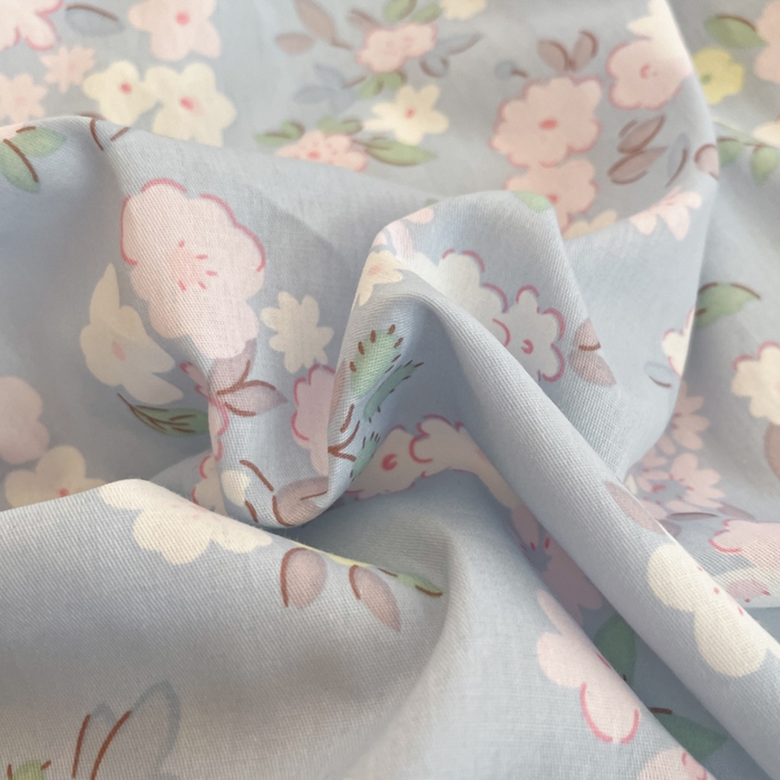 91家纺网 家纺一手货源 找家纺 Sweet dreams甜梦 2025新款全棉纯棉小清新卡通被套单品单被套被套单件 蓝色花语